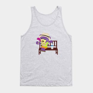 Mr.purple bear is blowing by hand fan Tank Top